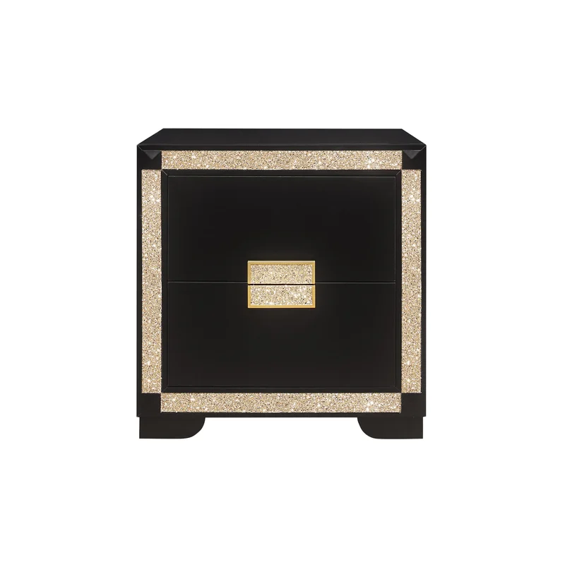 Blake - Nightstand - Black / Gold