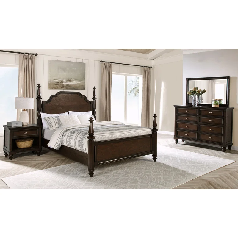 Andover 4-piece Queen Bedroom Set Dark Oak