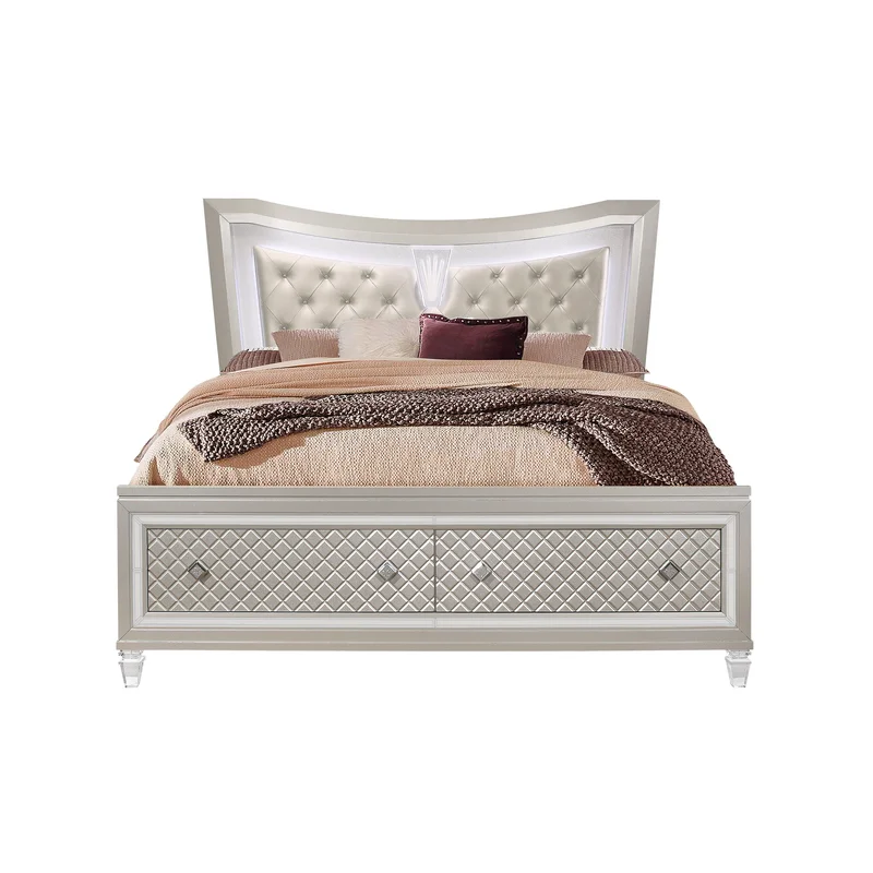 Paris - Queen Bed With LED - Champagne