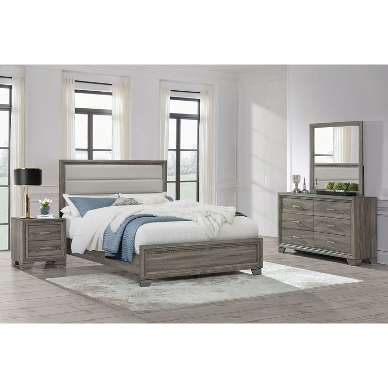 Wright 4-piece Queen Bedroom Set Brown Oak