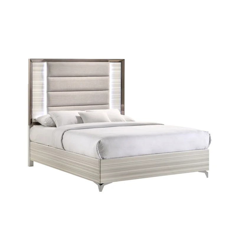 Zambrano - Queen Bed With LED - White