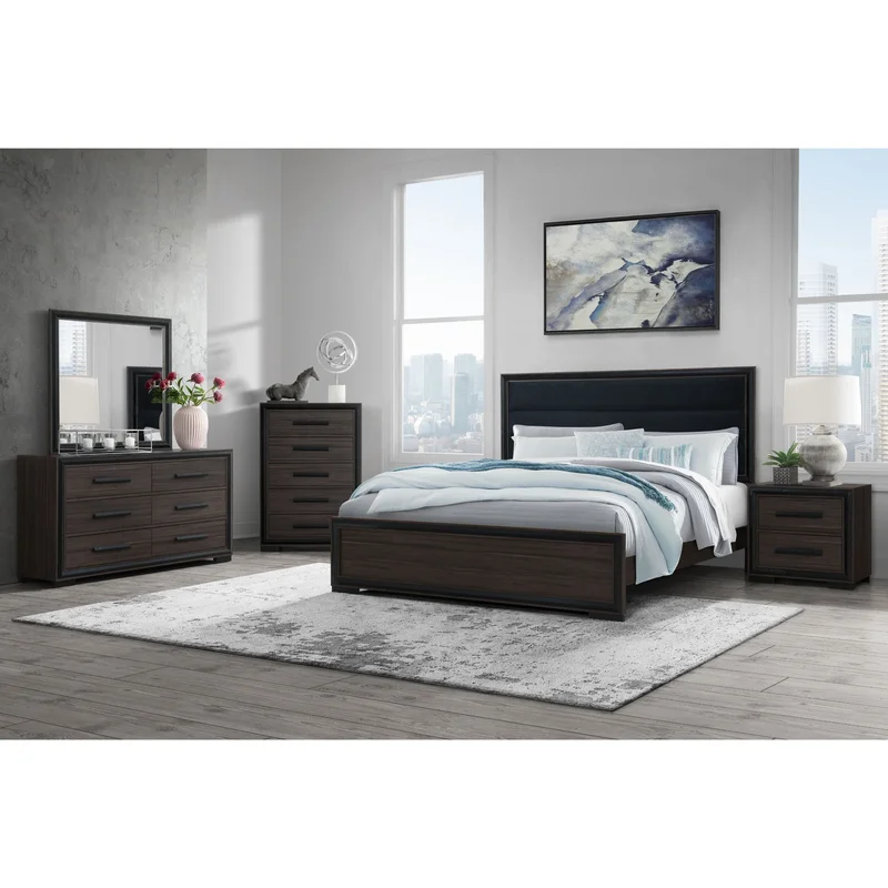 Amelia - 5 Piece Queen Bedroom Set - Brown
