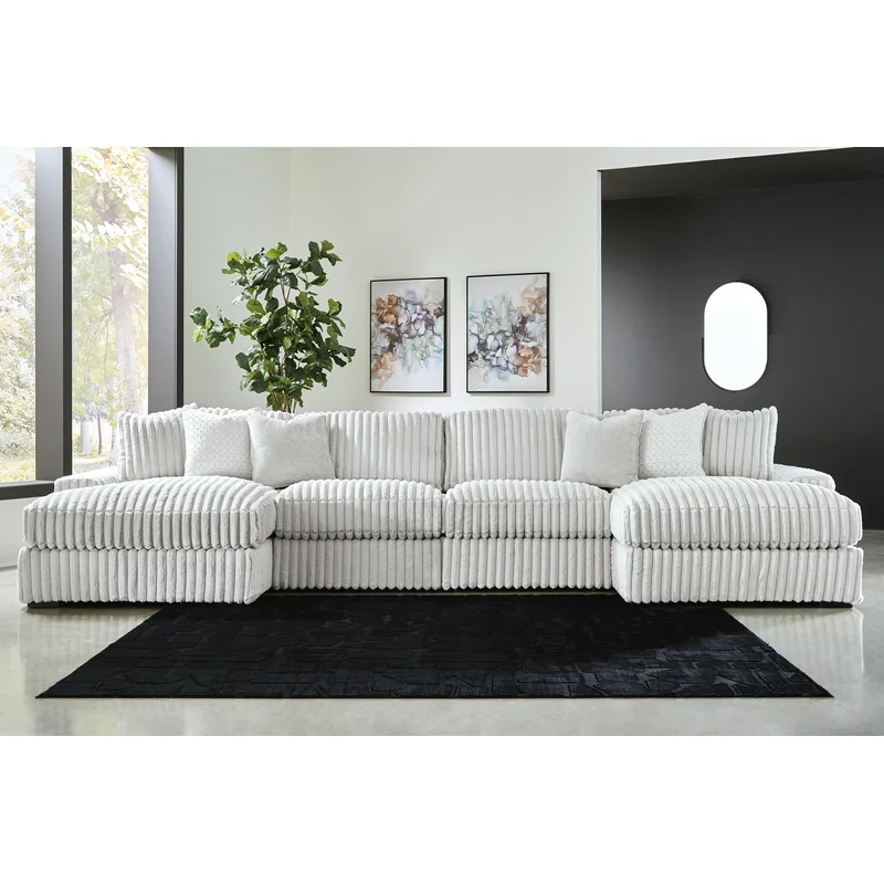 Stupendous 4-Piece Sectional with Double Chaise