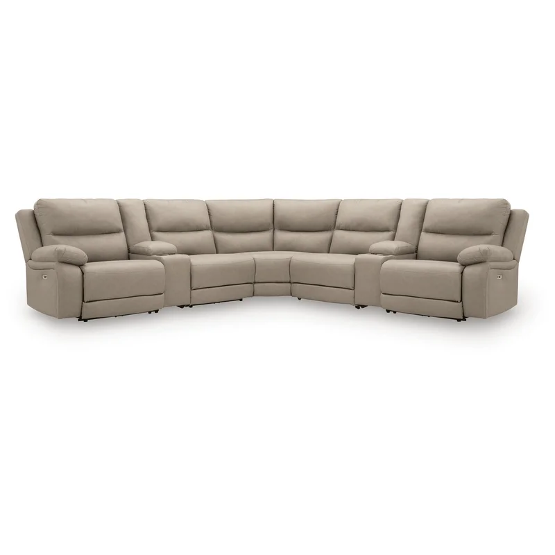 Narwhal Place 7-Piece Reclining Sectional with Storage Consoles
