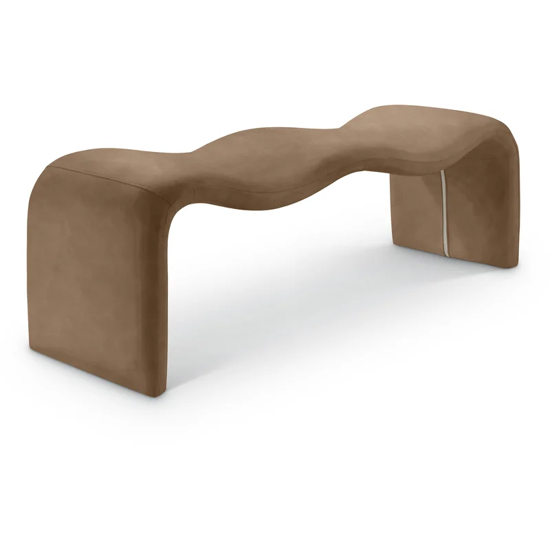 Willow - Faux Leather Bench - Brown