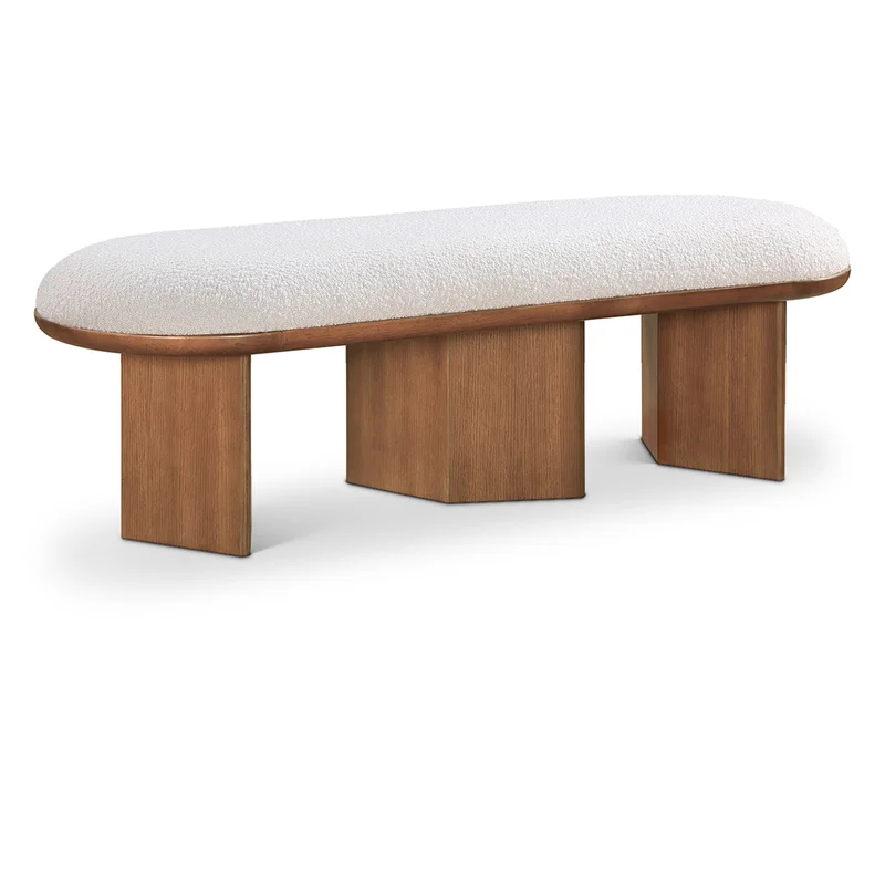 Wilshire - Bench With Brown Base - Cream