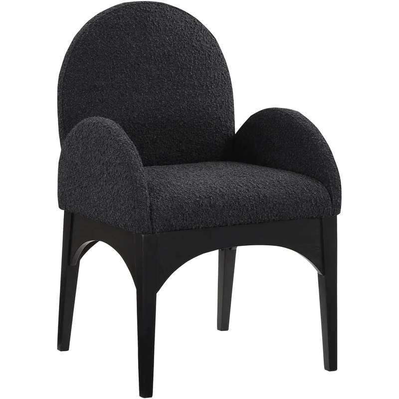 Waldorf - Boucle Dining Arm Chair With Black Legs