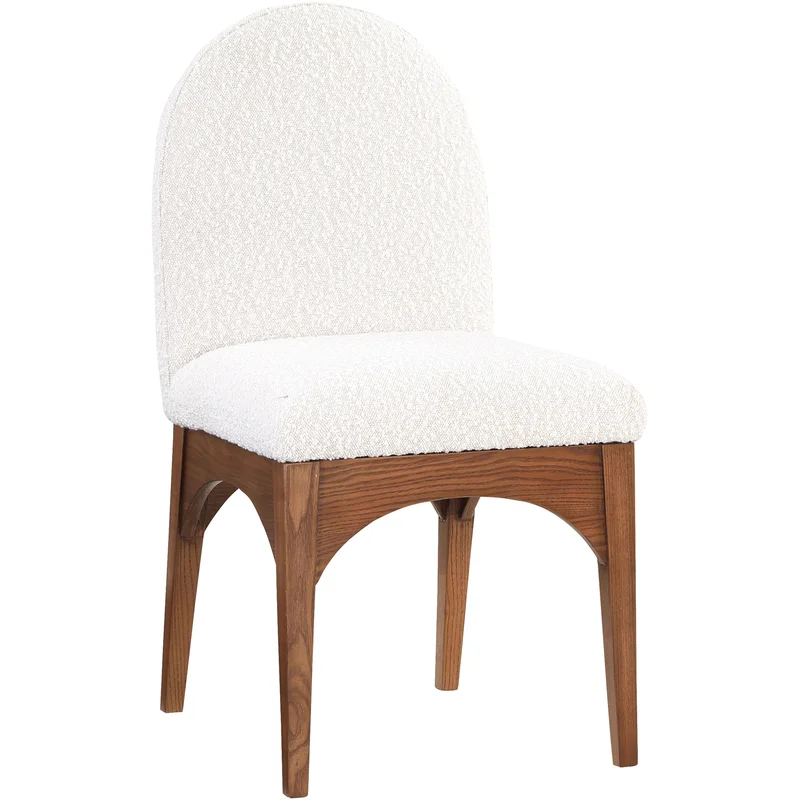 Waldorf - Boucle Dining Side Chair With Brown Legs