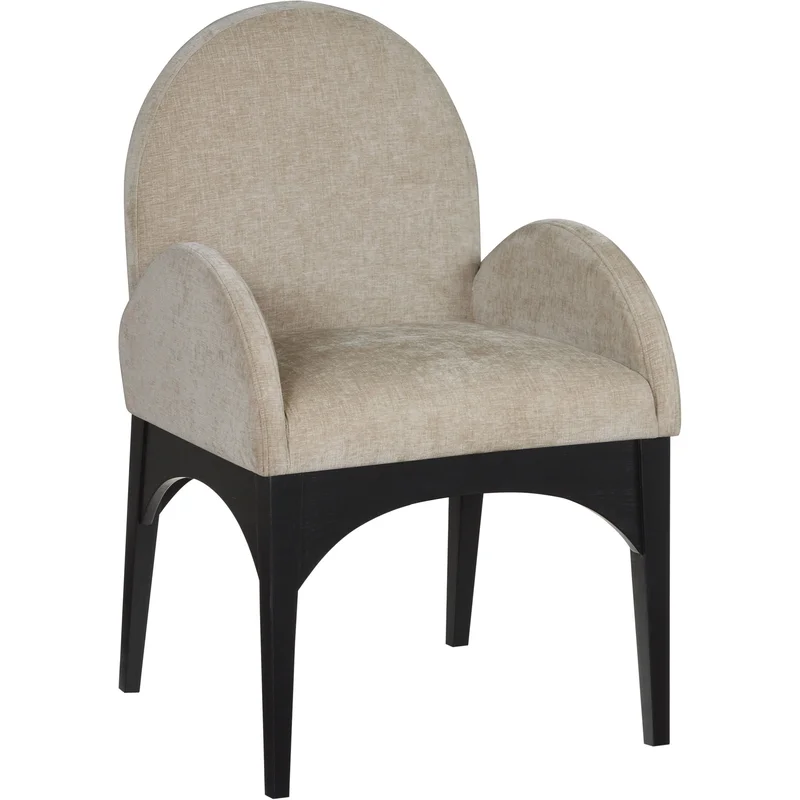Waldorf - Chenille Dining Arm Chair With Black Legs