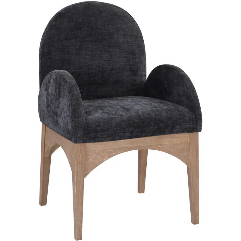 Waldorf - Chenille Dining Arm Chair With Natural Legs