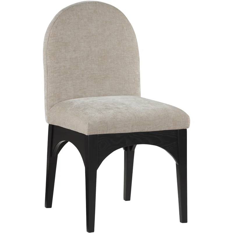 Waldorf - Chenille Dining Side Chair With Black Legs