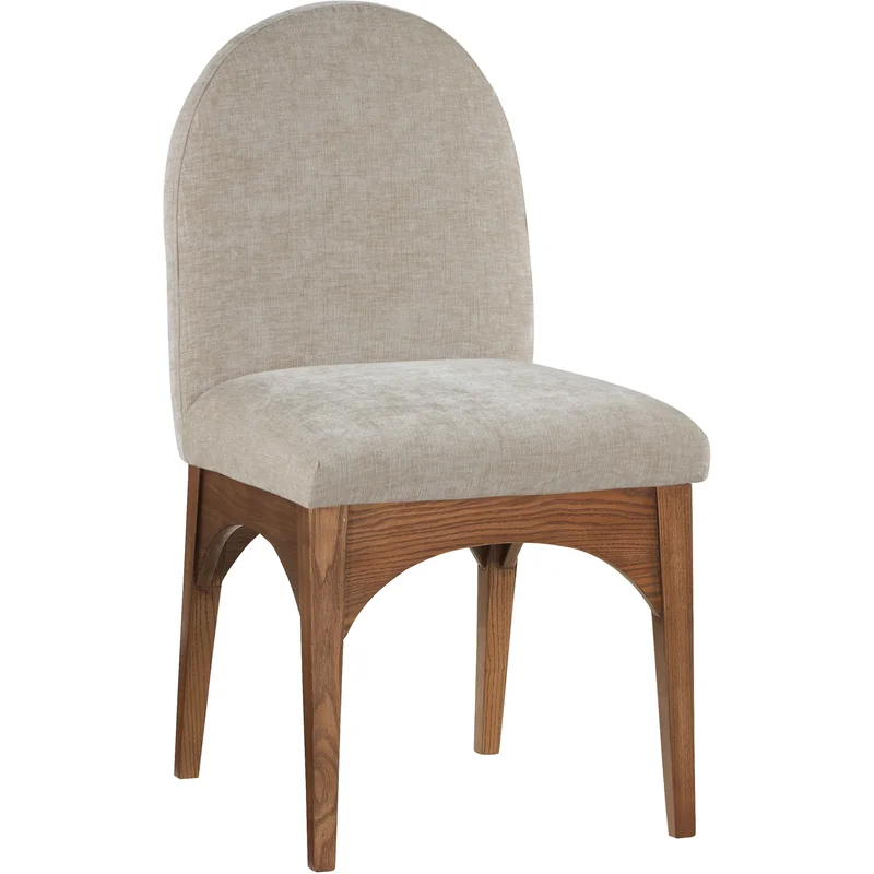 Waldorf - Chenille Dining Side Chair With Brown Legs