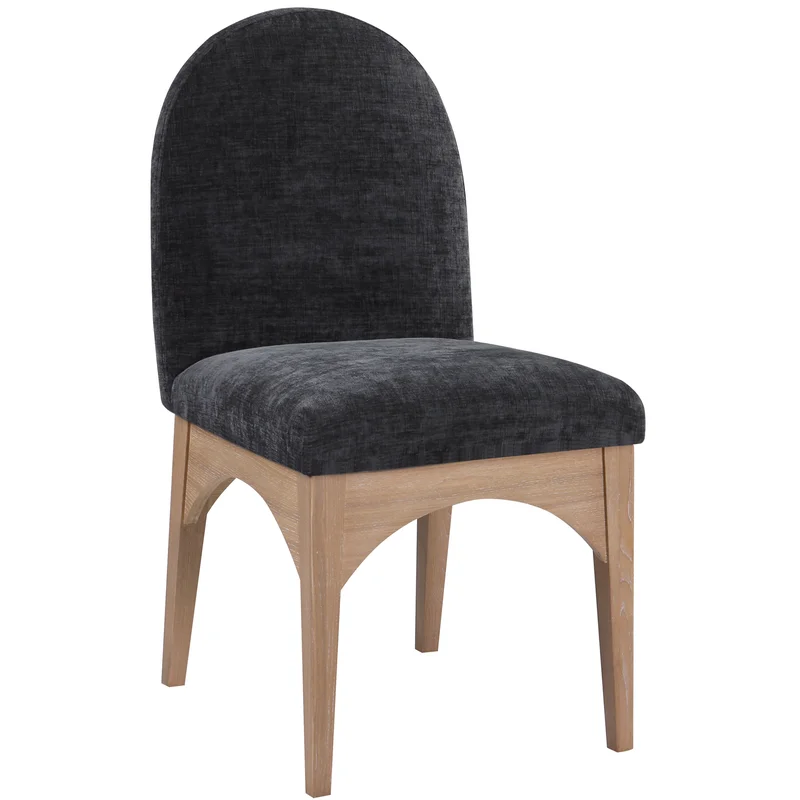Waldorf - Chenille Dining Side Chair With Natural Legs