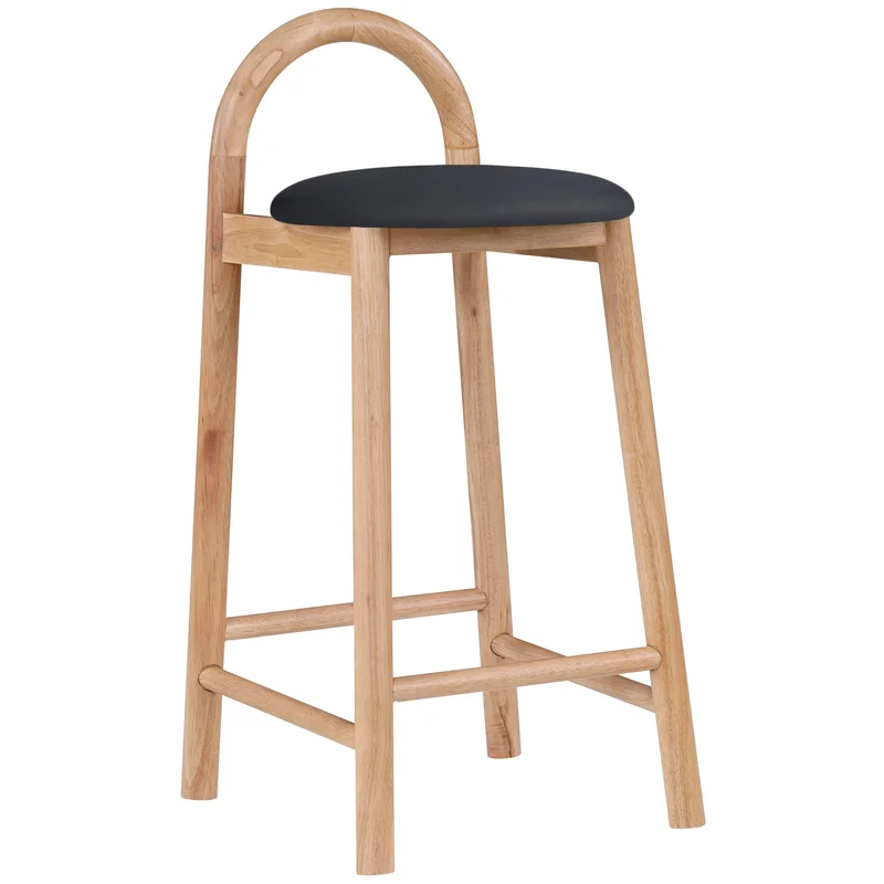 Calvin - Faux Leather Stool - Light Brown Legs