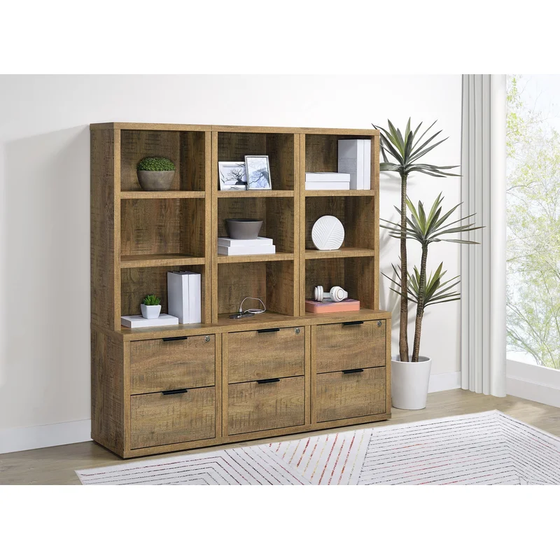 Westpark 3-piece Wall Unit Bookcase Set with USB Mango