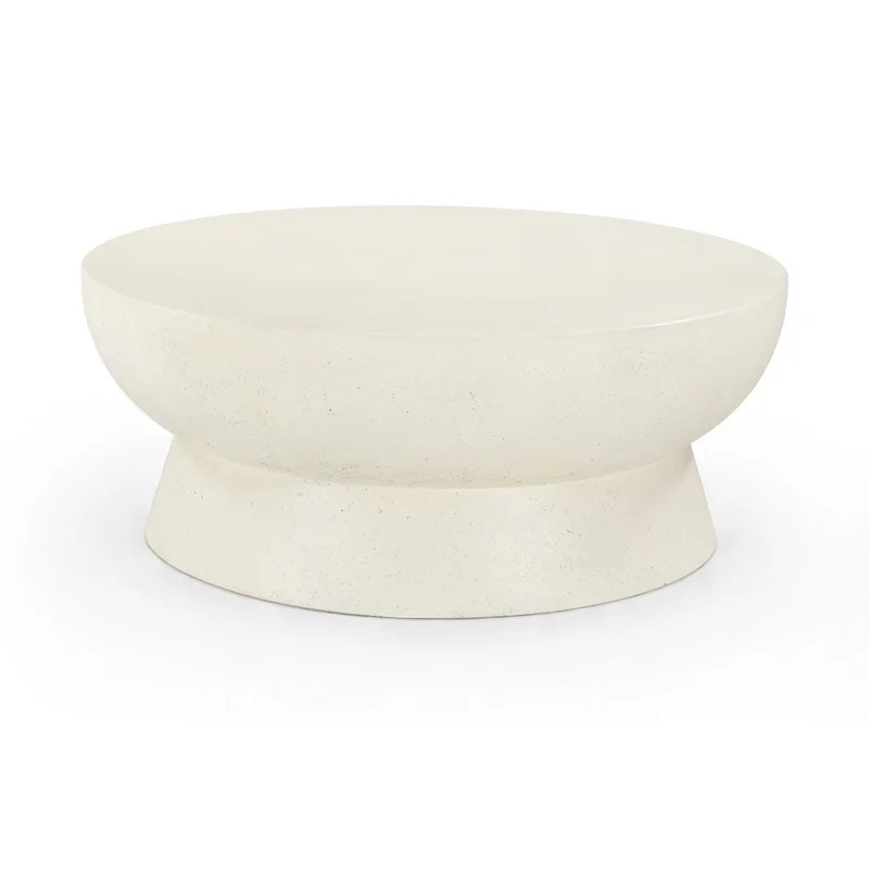 Avaya - Concrete And Fiberglass Indoor / Outdoor Coffee Table - Cream