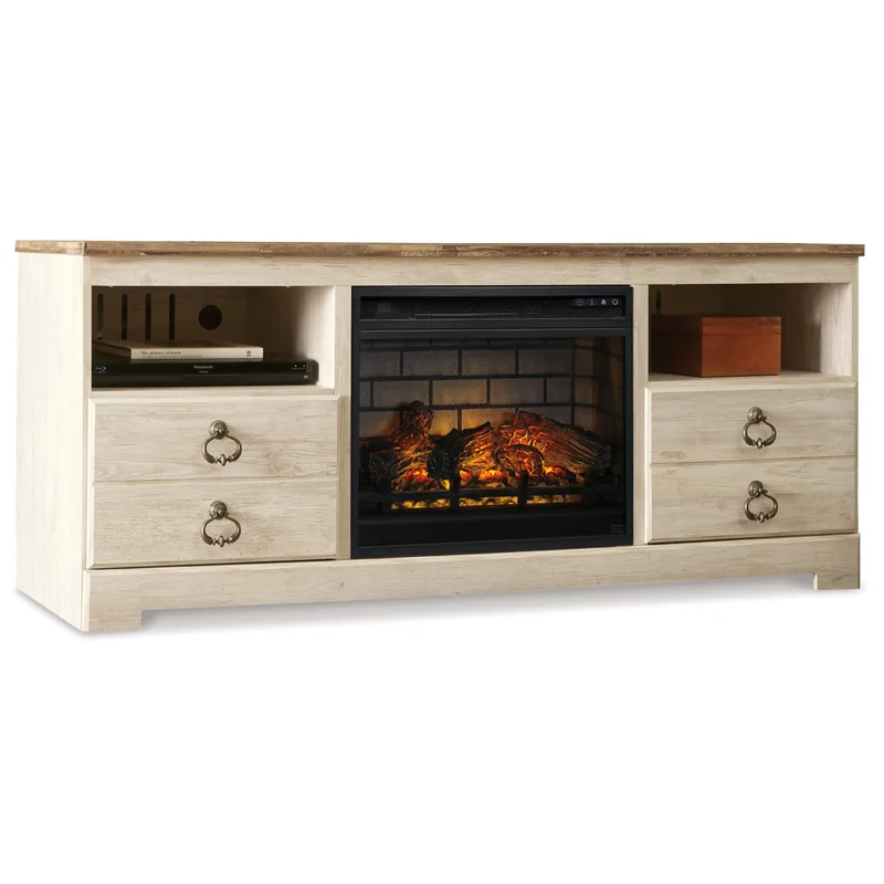 Willowton 64" TV Stand with Electric Fireplace