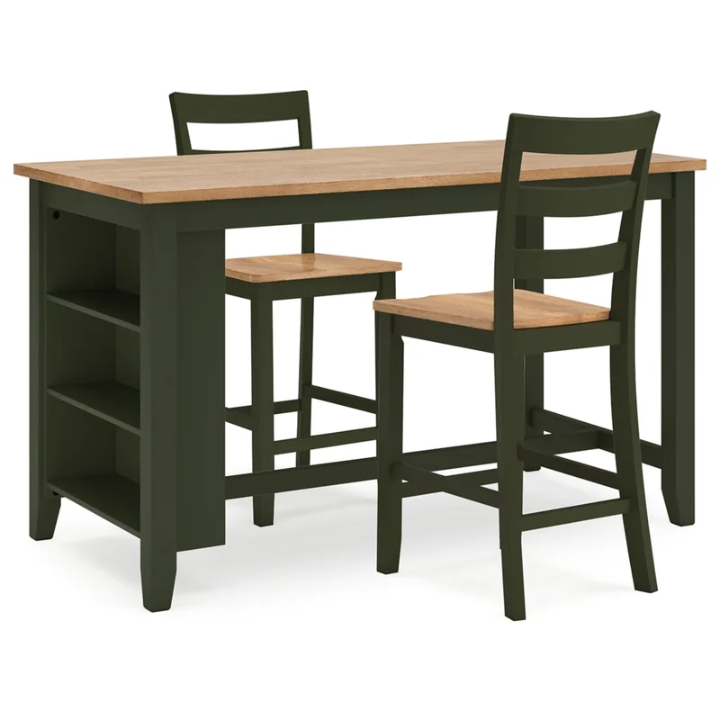 Gesthaven Counter Height Dining Table and 2 Barstools