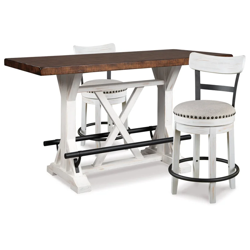 Valebeck Counter Height Dining Table and 2 Barstools