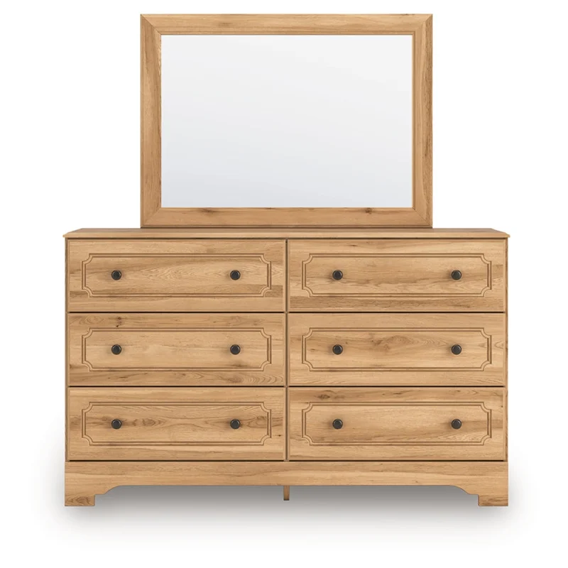 Aleaport Full Panel Bed with Mirrored Dresser