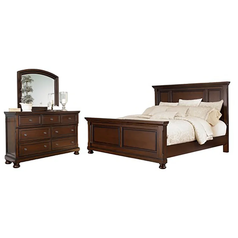 Porter King Panel Bed with Mirrored Dresser
