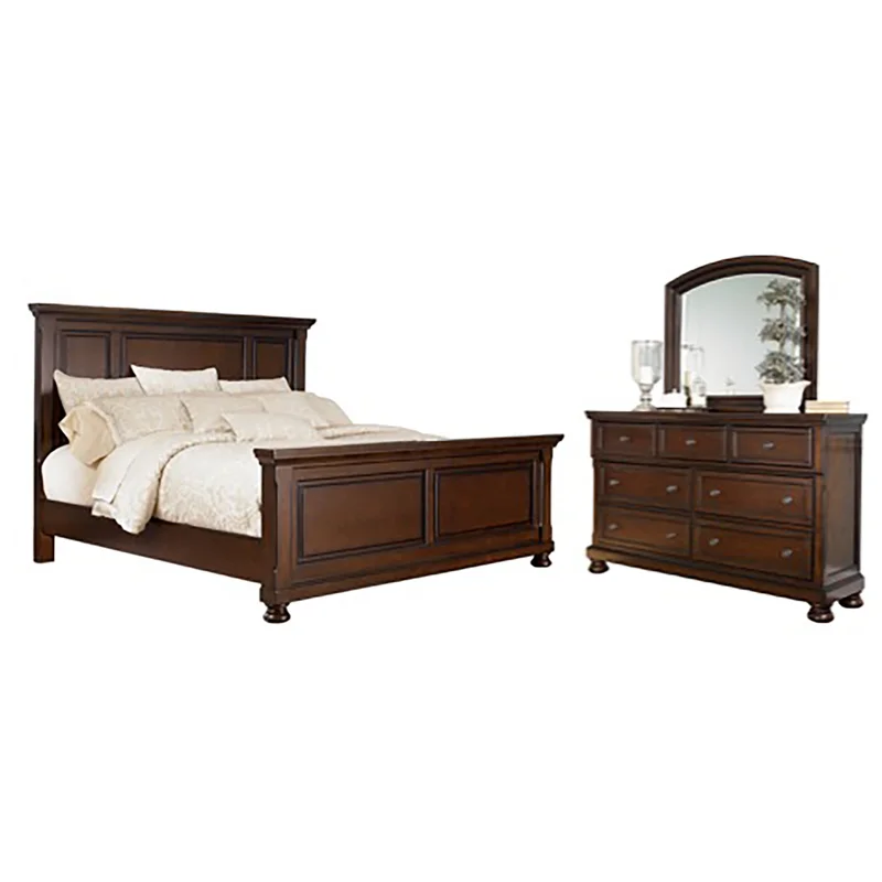 Porter Queen Panel Bed with Mirrored Dresser