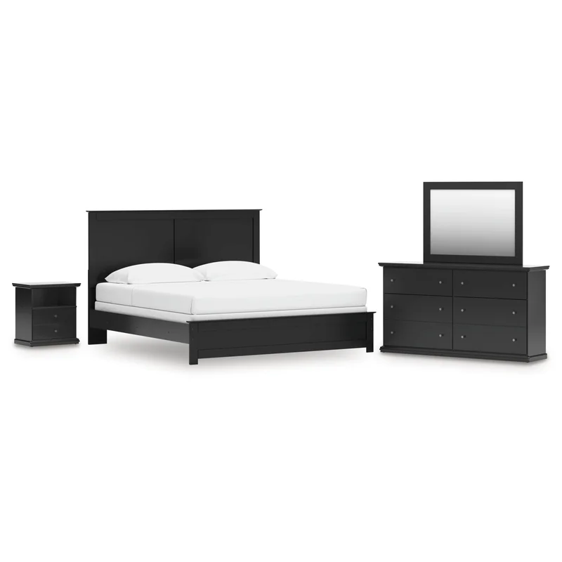 Maribel King Panel Bed Dresser Mirror and Nightstand