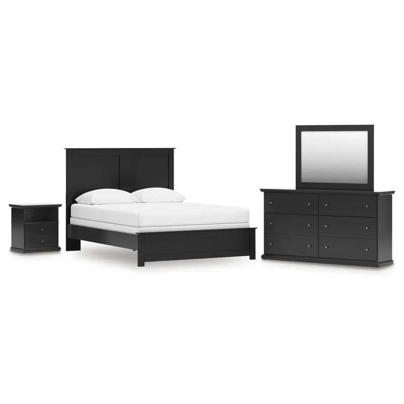 Maribel Queen Panel Bed Dresser Mirror and Nightstand