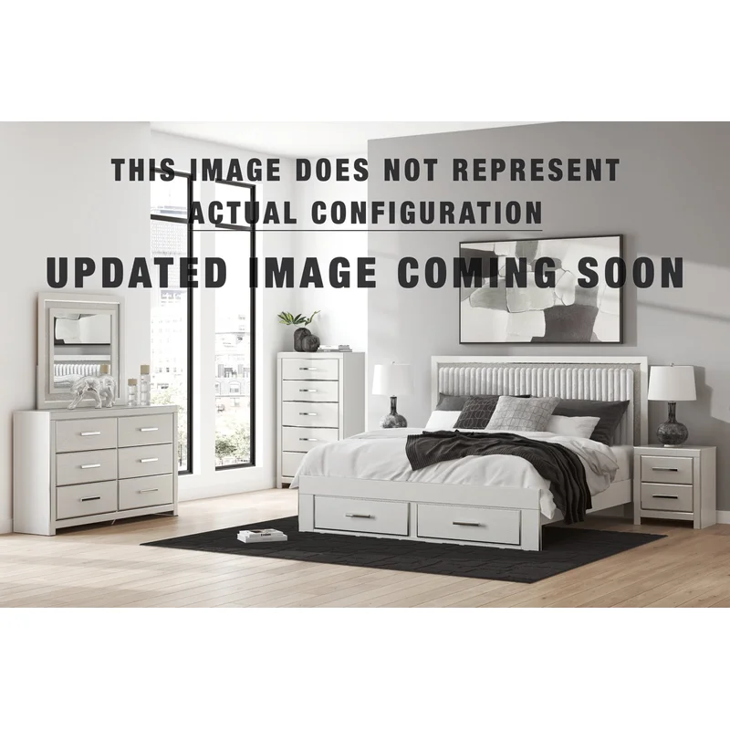Zuraleus Queen Upholstered Bed Dresser Mirror and Nightstand