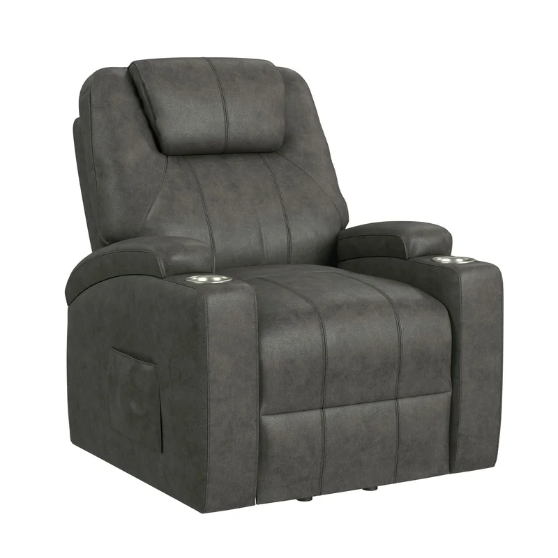 Kenmore P1 Lift Chair with Heat Massage in Simba Dark Grey