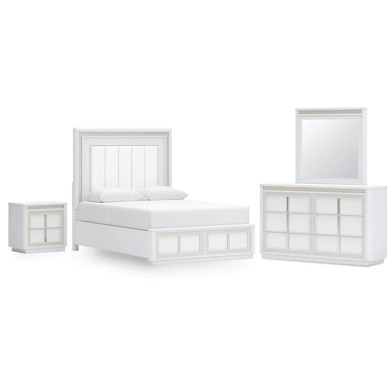 Chalanna Queen Upholstered Storage Bed 4PC Set