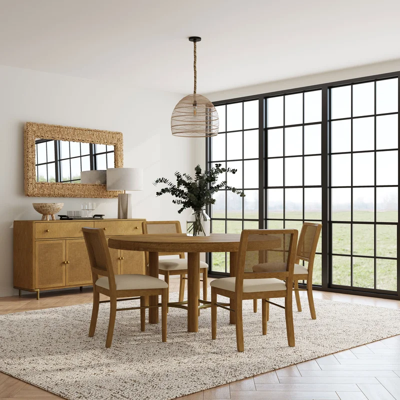 Arini Round Dining Room Table Set Sand Wash