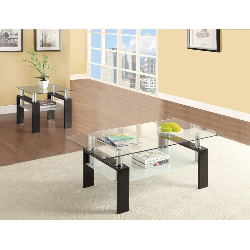 Dyer Rectangular Coffee and End Table Set Black