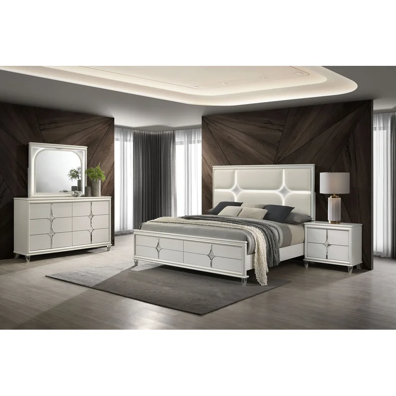 Olivia Bedroom Set Pearl White