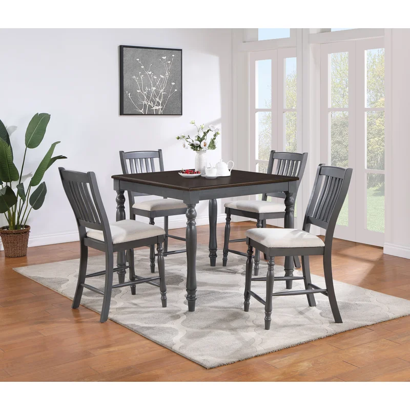 Wiley 5-piece Square Counter Height Dining Set Grey