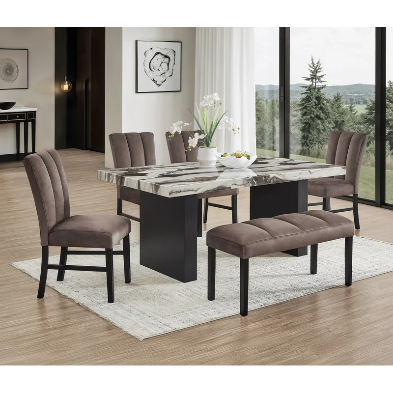 Vega Faux Marble Dining Table