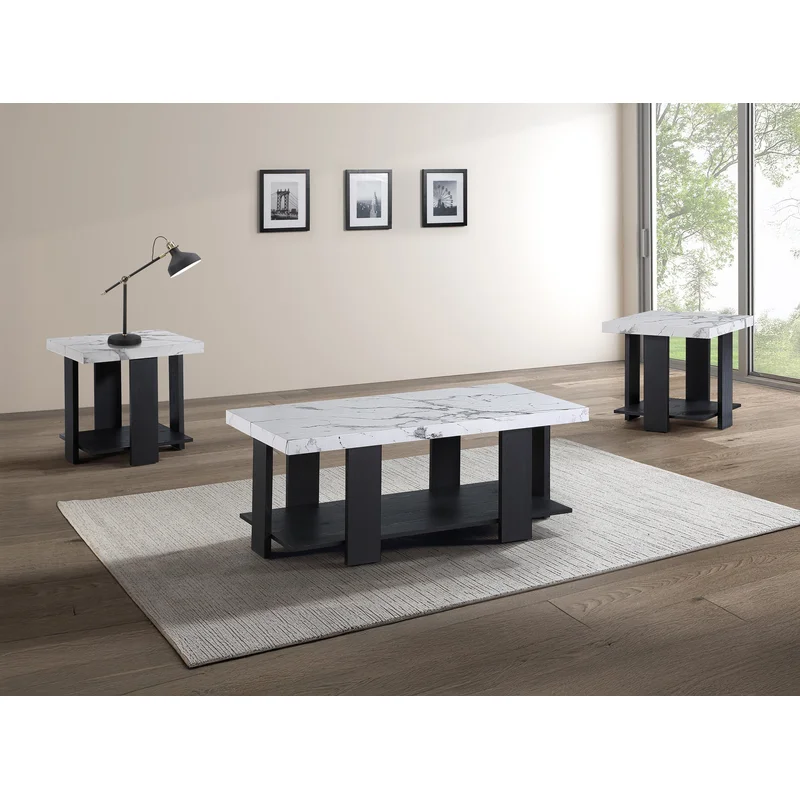 Boris 3-Pk Cocktail Set-Faux Marble