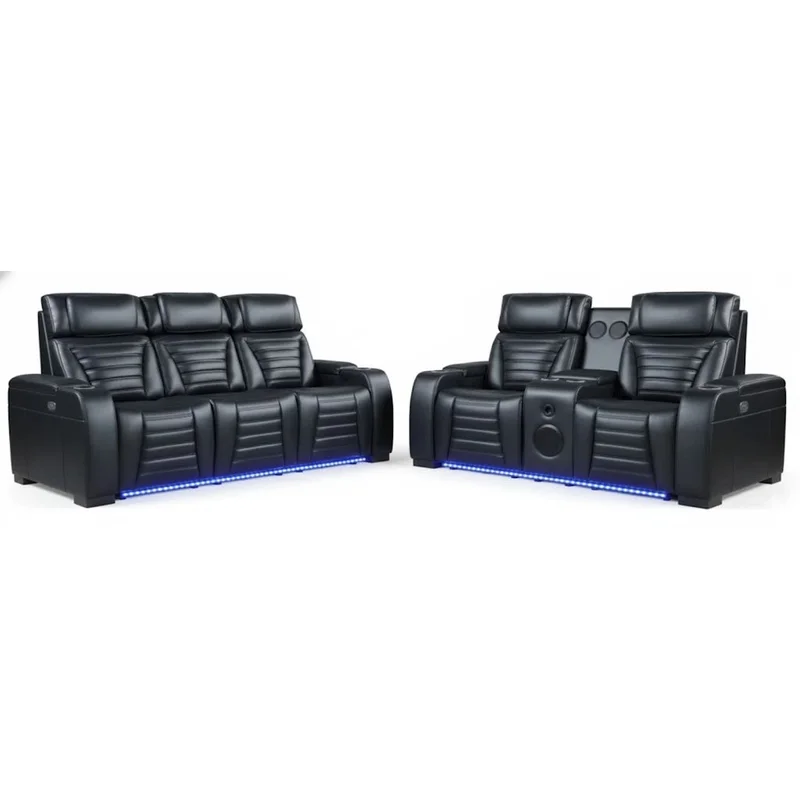 Ephron Power Motion 2PC Reclining Set with LED Lighting