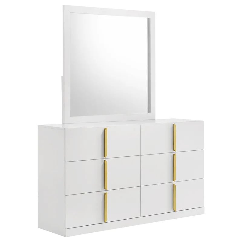 Ines 6-Drawer Dresser with Mirror
