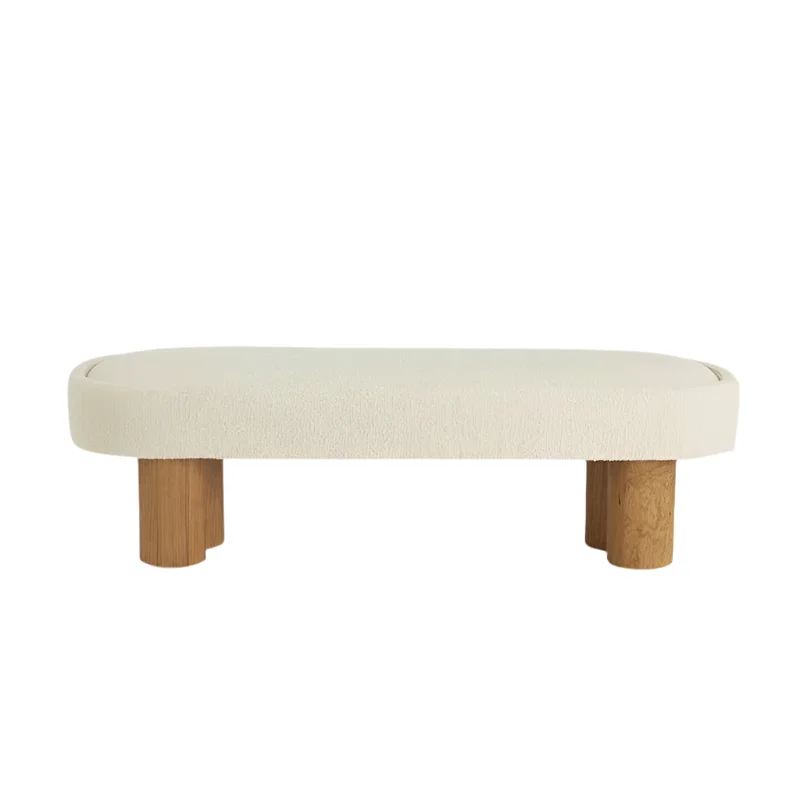 59" Baleka Boucle End of Bed Bench Seat