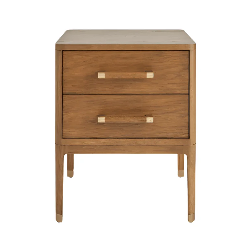 Artemois Solid Wood and Brass Nightstand