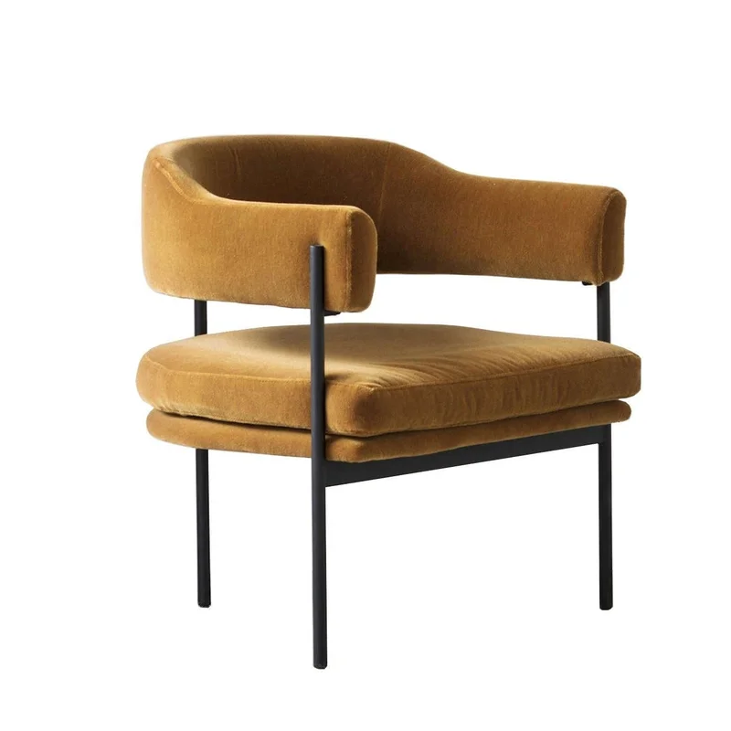 Velvet Modernist Lounge Chair Kravat Venetian Dune