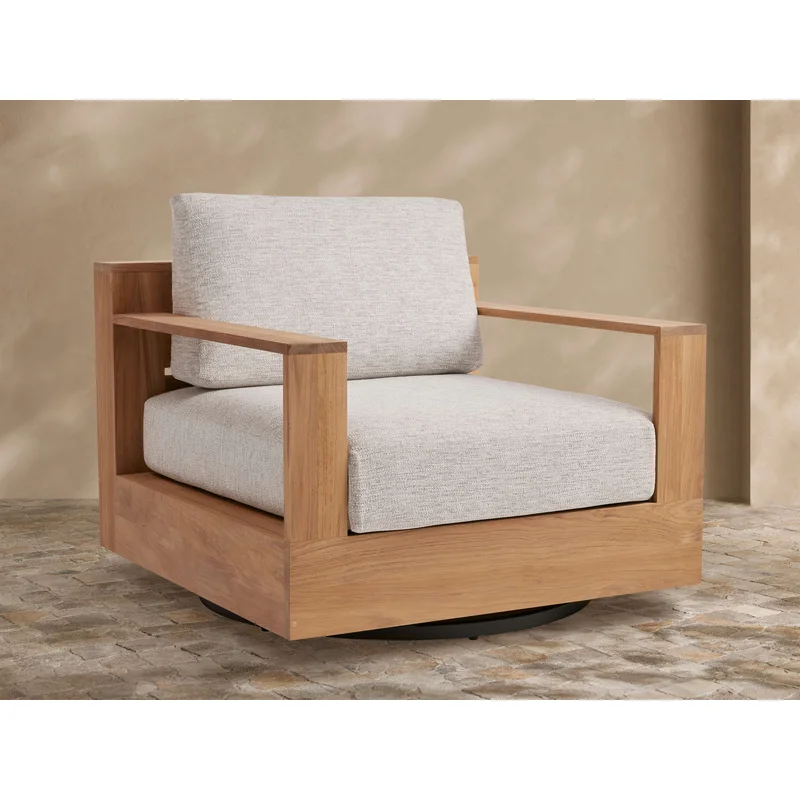 Bal Harbour Outdoor Teak Swivel Chair