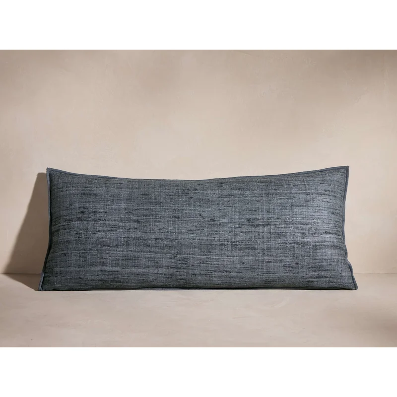 14" X 31" Raw Silk Pillow Cover in Mineral