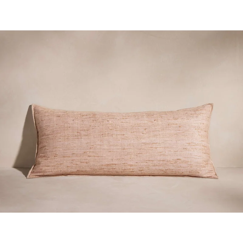 14" X 31" Raw Silk Pillow Cover in Quartz