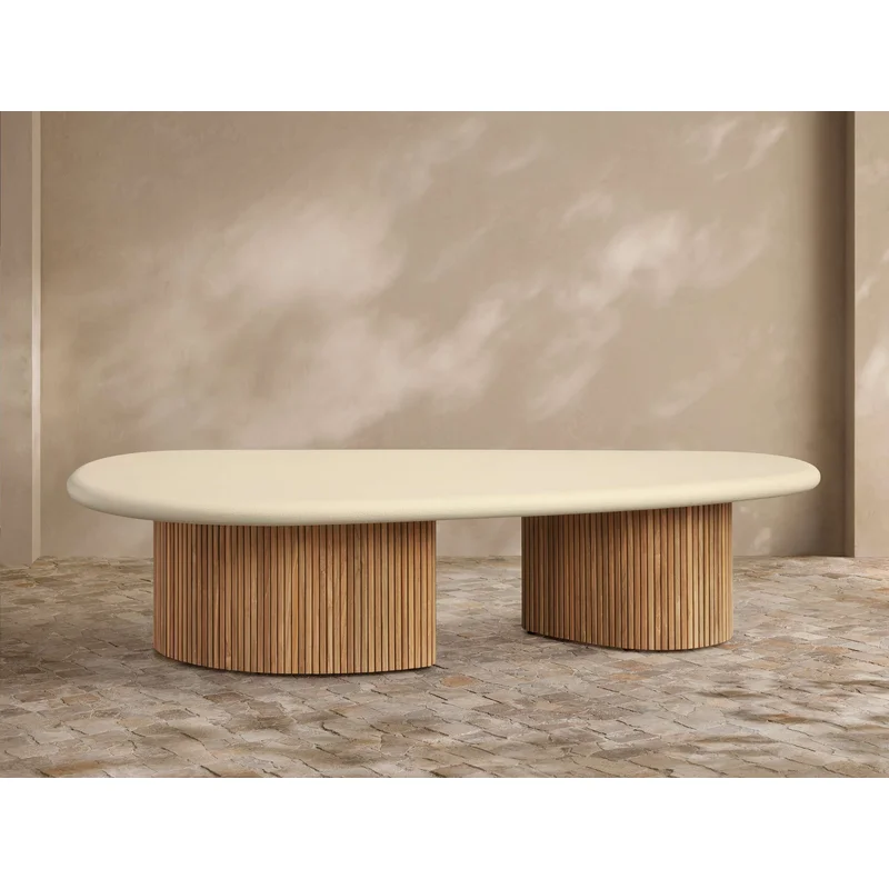 Alesso Outdoor Coffee Table in Limestone