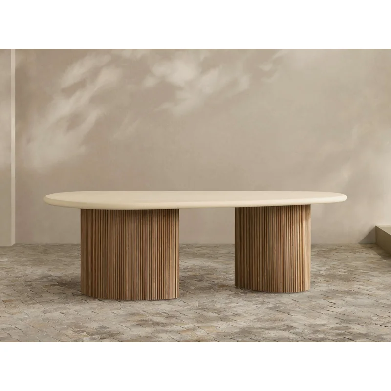 Alesso Outdoor Dining Table in Limestone