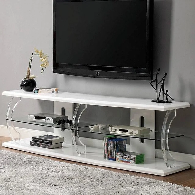 Ernst White/Clear 60" TV Stand