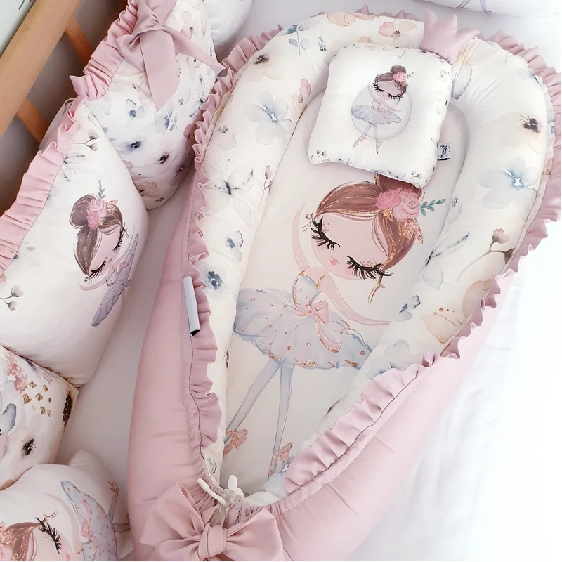 Baby nest and blanket set "Ballerina"