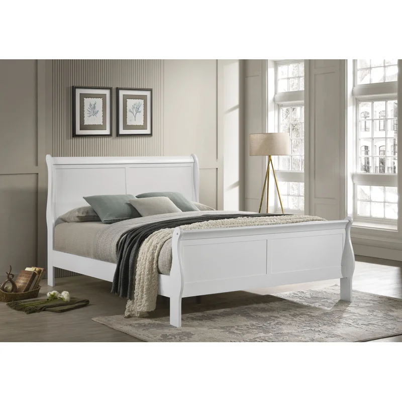 Louis Philippe 4-piece Eastern King Bedroom Set White